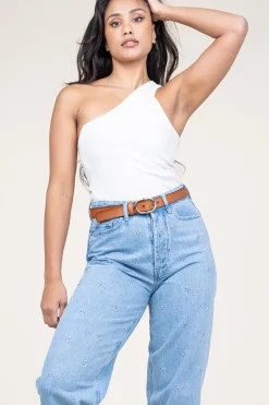 Baby Rib One-Shoulder Top Siv | White... | Copenhagen Muse | Little Soho