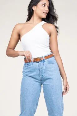 Baby Rib One-Shoulder Top Siv | White... | Copenhagen Muse | Little Soho