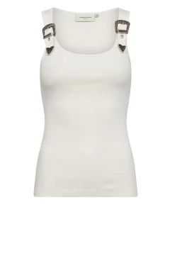 Baby Rib Top With Belt Detail Siv | White... | Copenhagen Muse | Little Soho