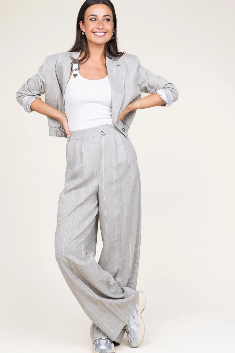 Baby Rib Top With Belt Detail Siv | White... | Copenhagen Muse | Little Soho