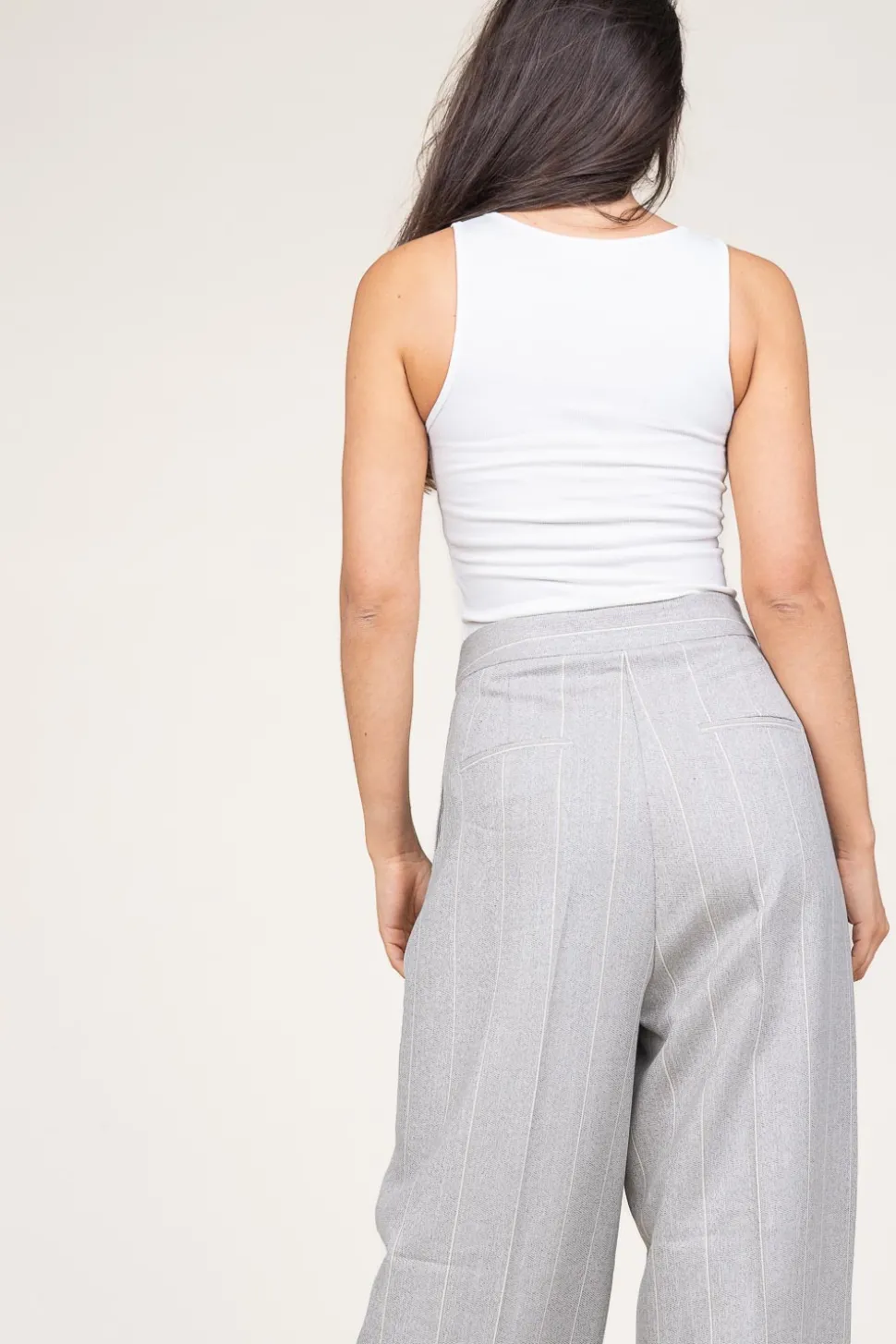 Baby Rib Top With Belt Detail Siv | White... | Copenhagen Muse | Little Soho