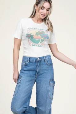 Babyrib T-Shirt With Print Cerena | Natural... | Ba&Sh | Little Soho