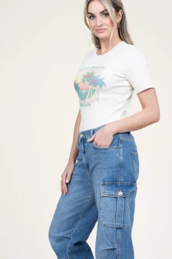 Babyrib T-Shirt With Print Cerena | Natural... | Ba&Sh | Little Soho