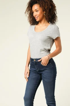 Basic Round Neck T-Shirt Jacksonville | Grey... | American Vintage | Little Soho