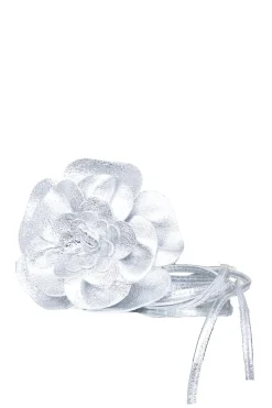 Belt With Flower Detail Flower | Silver... | Little Soho | Little Soho