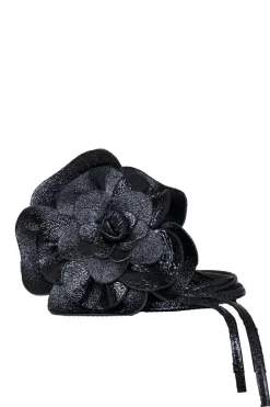 Belt With Flower Detail Flower | Black... | Little Soho | Little Soho