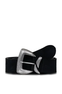 Belt With Silver Colored Buckle Odile | Black... | Berenice | Little Soho
