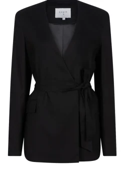 Blazer In Linen Blend Sera | Black... | Dante 6 | Little Soho