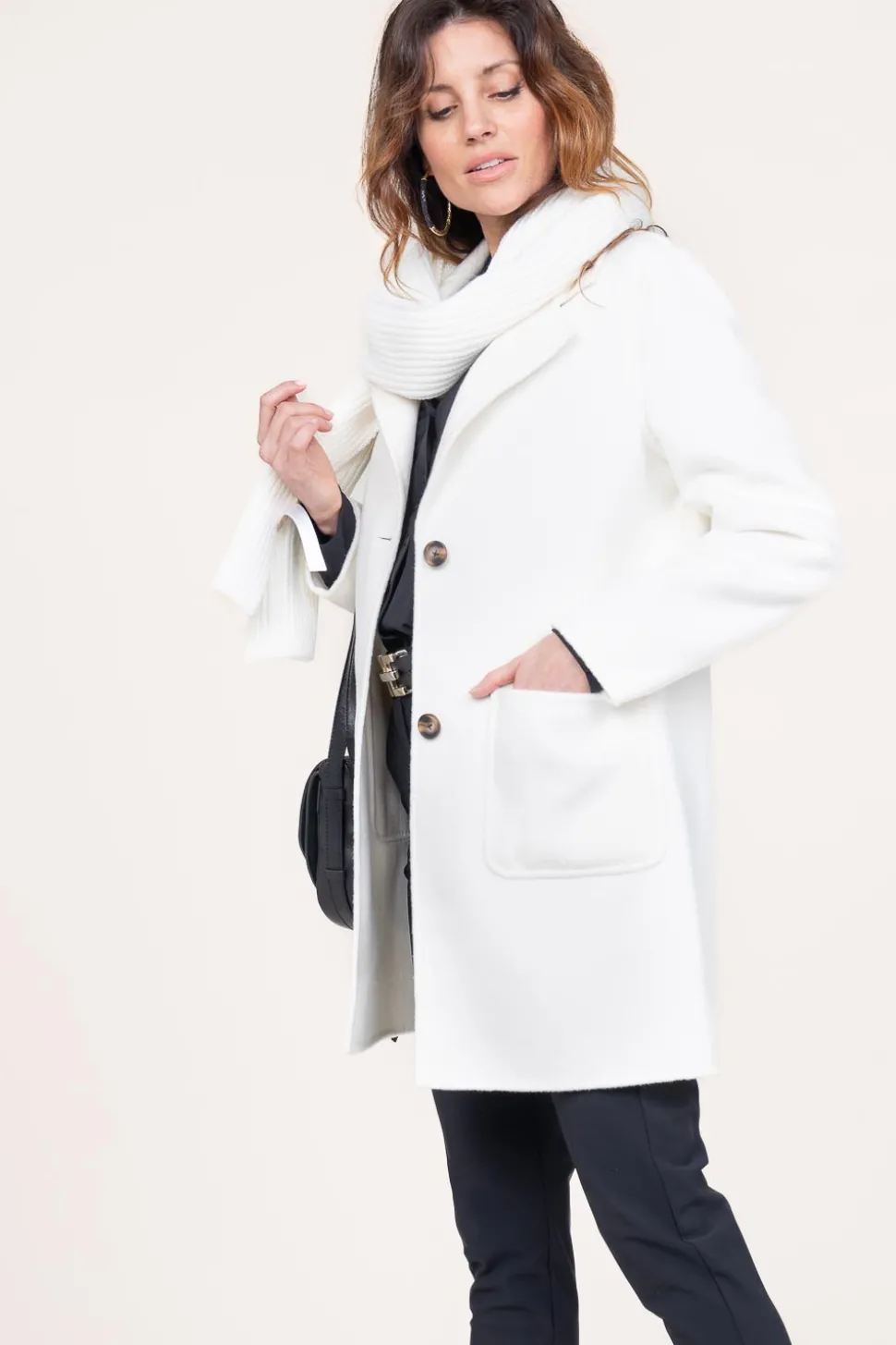 Blazer Jacket In Wool Blend Moya | Natural... | Studio Ar | Little Soho