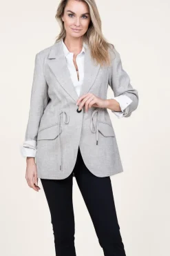 Blazer With Drawstrings Winnie | Grey... | Co'Couture | Little Soho