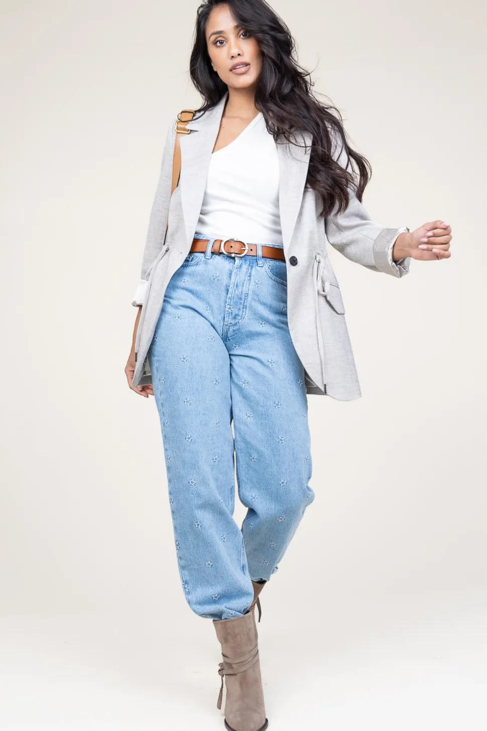 Blazer With Drawstrings Winnie | Grey... | Co'Couture | Little Soho