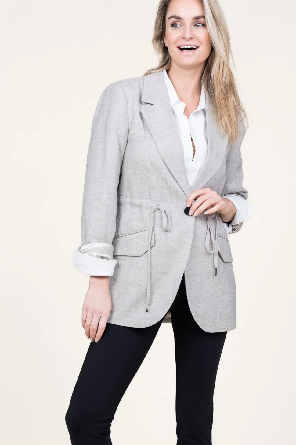 Blazer With Drawstrings Winnie | Grey... | Co'Couture | Little Soho
