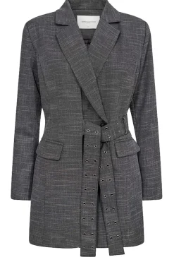 Blazer With Tie Belt Tonnie | Grey... | Copenhagen Muse | Little Soho