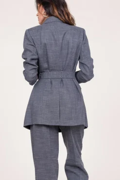 Blazer With Tie Belt Tonnie | Grey... | Copenhagen Muse | Little Soho