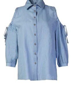 Blouse Met Open Schouders Hole | Blue... | Liu Jo | Little Soho