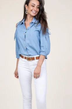 Blouse Met Open Schouders Hole | Blue... | Liu Jo | Little Soho