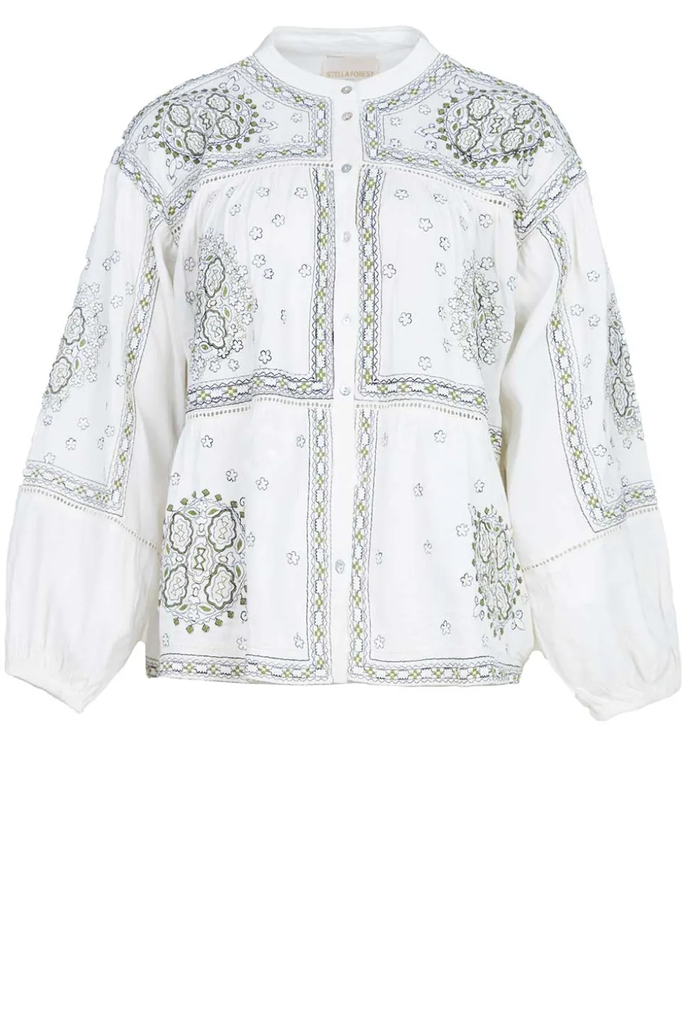 Blouse With Embroidery Dita | Natural... | Stella Forest | Little Soho