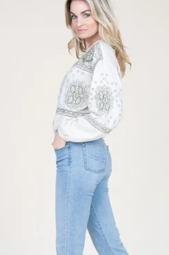 Blouse With Embroidery Dita | Natural... | Stella Forest | Little Soho