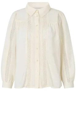 Blouse With Openwork Details Sienna | Natural... | Lollys Laundry | Little Soho