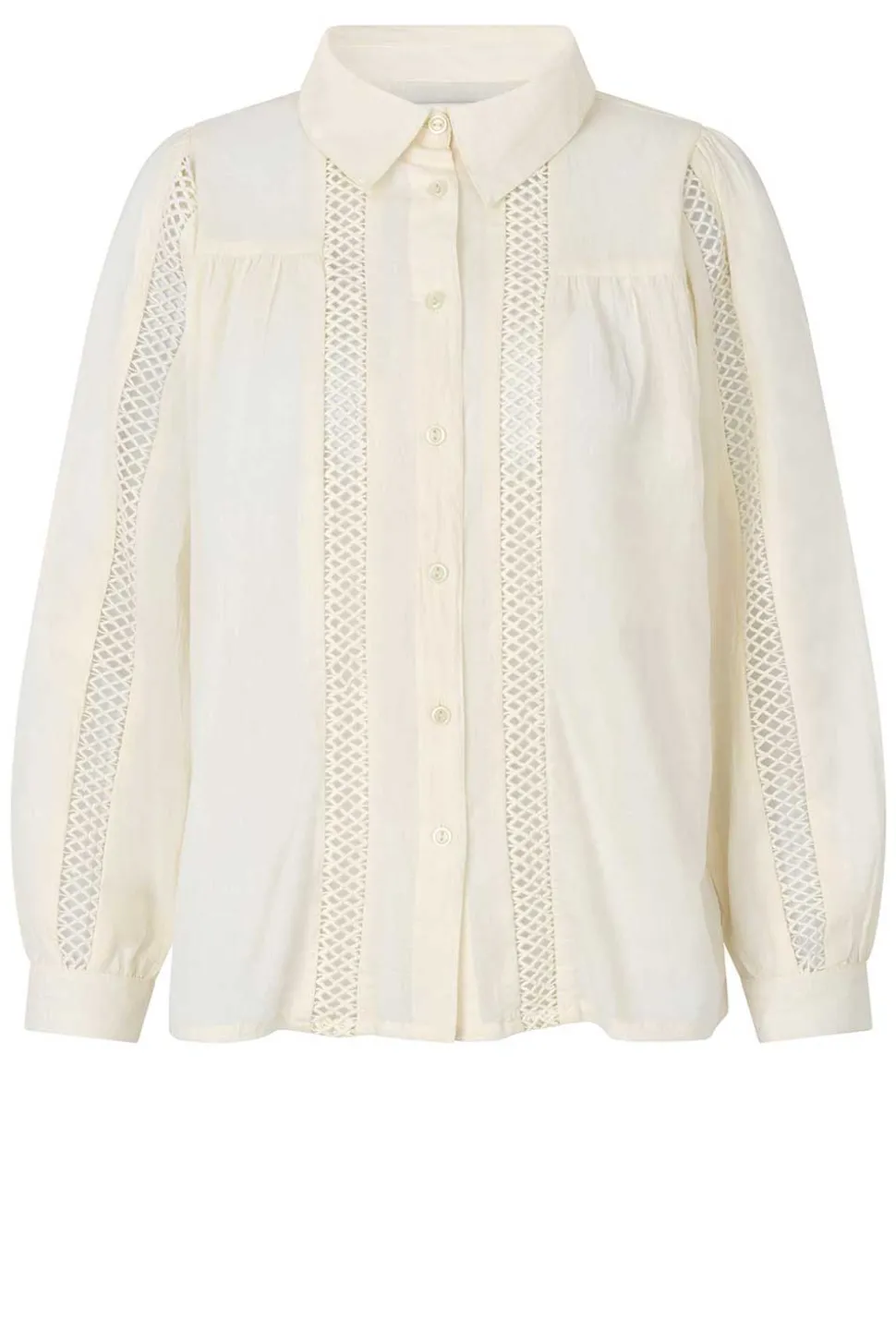 Blouse With Openwork Details Sienna | Natural... | Lollys Laundry | Little Soho