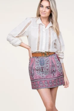Blouse With Openwork Details Sienna | Natural... | Lollys Laundry | Little Soho