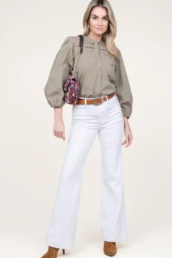 Blouse With Openwork Details Paiva | Green... | Aaiko | Little Soho