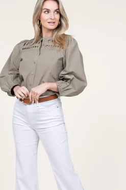 Blouse With Openwork Details Paiva | Green... | Aaiko | Little Soho