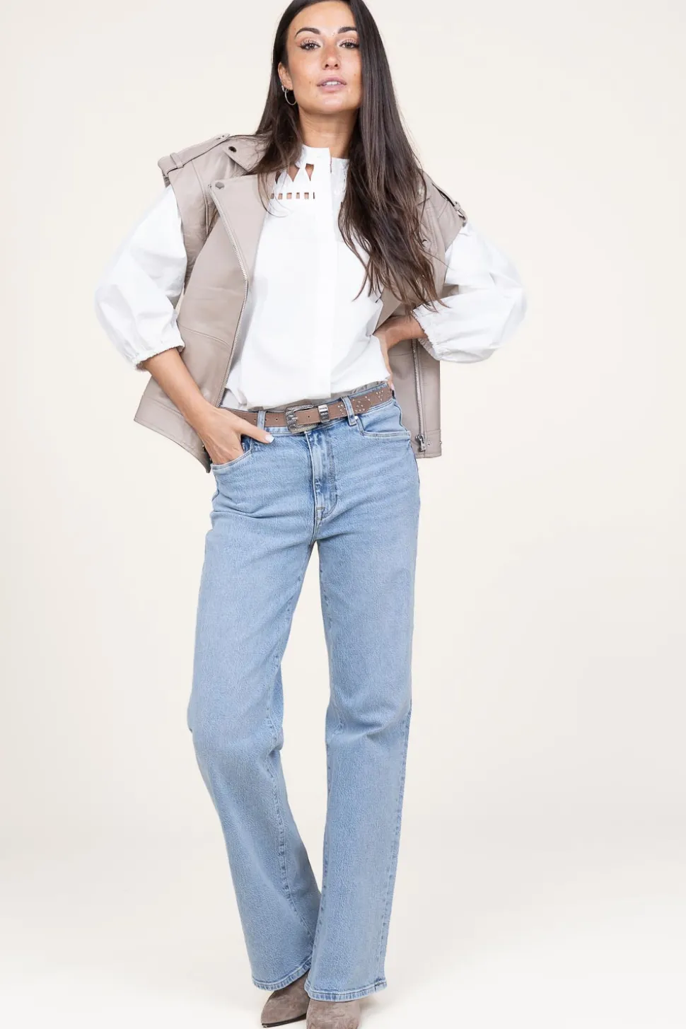 Blouse With Openwork Details Paiva | Natural... | Aaiko | Little Soho