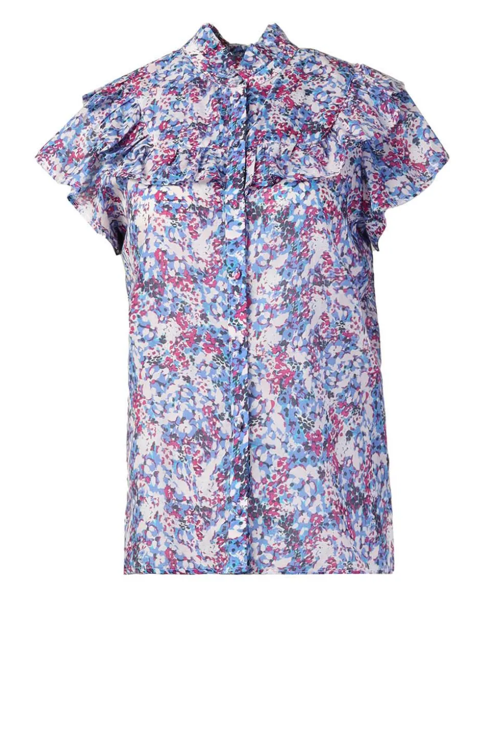 Blouse With Print Laura | Blue... | Suncoo | Little Soho