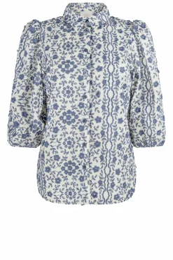 Blouse With Print Lien | Blue... | Aaiko | Little Soho
