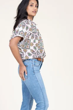 Blouse With Print Minya | Natural... | Louizon | Little Soho