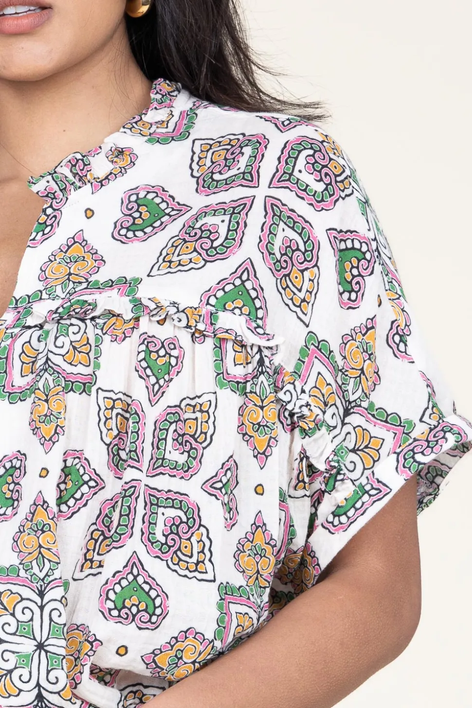 Blouse With Print Minya | Natural... | Louizon | Little Soho