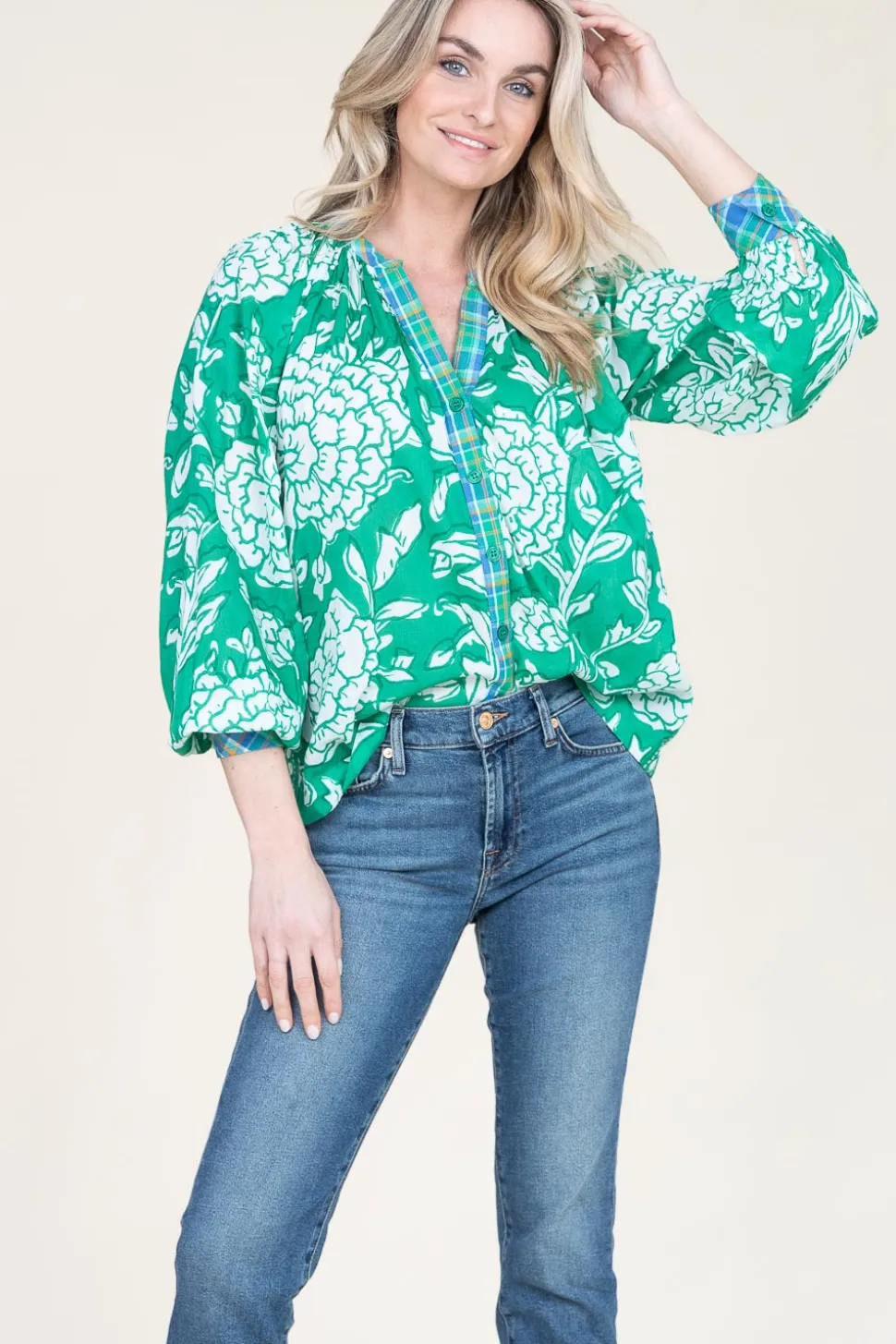 Blouse With Print Mora | Green... | Stella Forest | Little Soho
