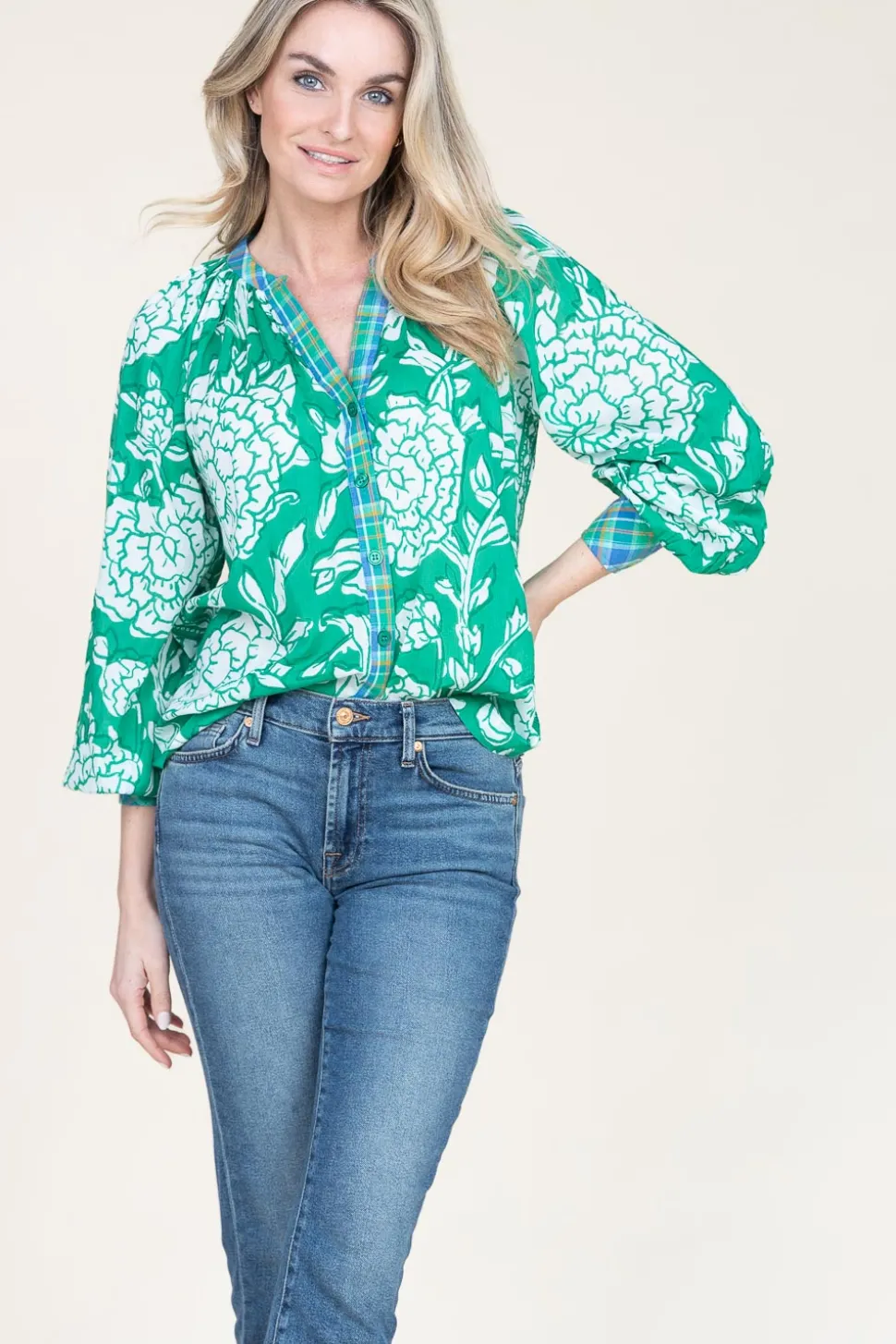 Blouse With Print Mora | Green... | Stella Forest | Little Soho