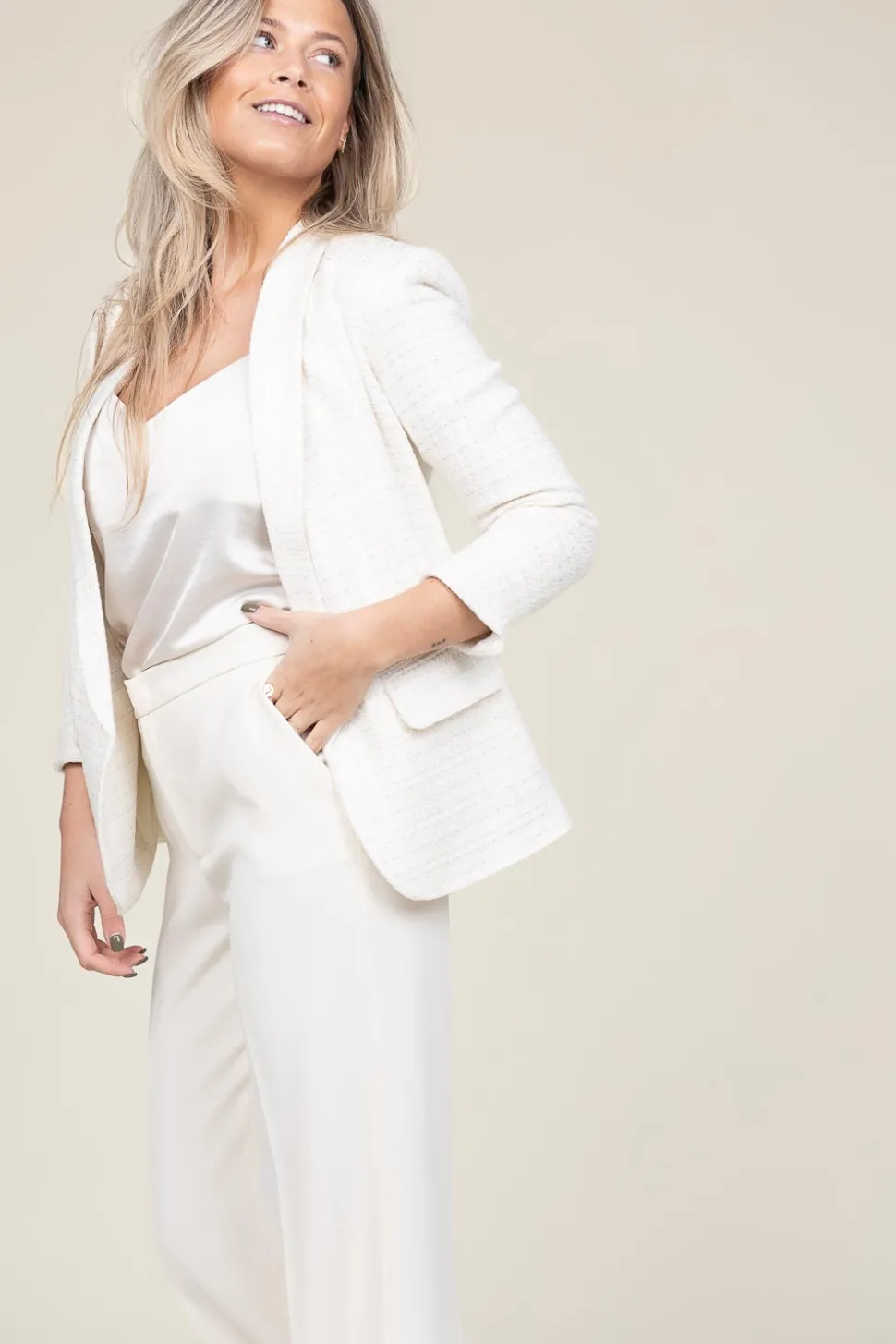 Boucle Blazer With Lurex Araz Coco | Natural... | Est'Seven | Little Soho