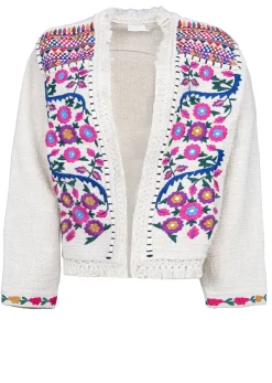 Boucle Jacket With Embroidery Orence | Natural... | Louizon | Little Soho