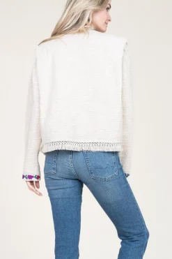 Boucle Jacket With Embroidery Orence | Natural... | Louizon | Little Soho