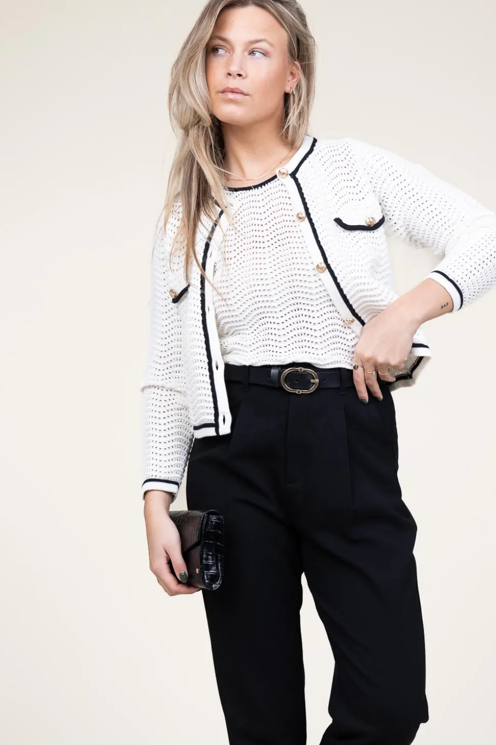 Boucle Openwork Cardigan Giany | Natural... | Suncoo | Little Soho