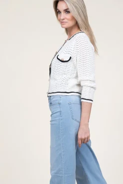 Boucle Openwork Cardigan Giany | Natural... | Suncoo | Little Soho