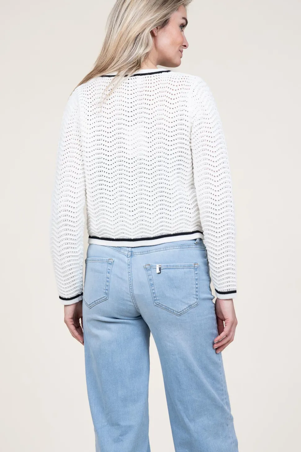 Boucle Openwork Cardigan Giany | Natural... | Suncoo | Little Soho