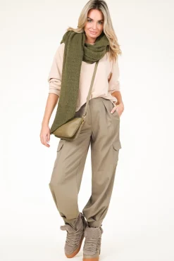 Boucle Scarf Aria | Army Green... | Little Soho | Little Soho