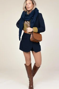 Boucle Scarf Aria | Navy Blue... | Little Soho | Little Soho
