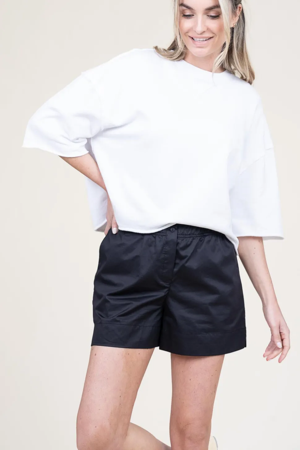 Boxy Sweatshirt Eclipse | White... | Berenice | Little Soho