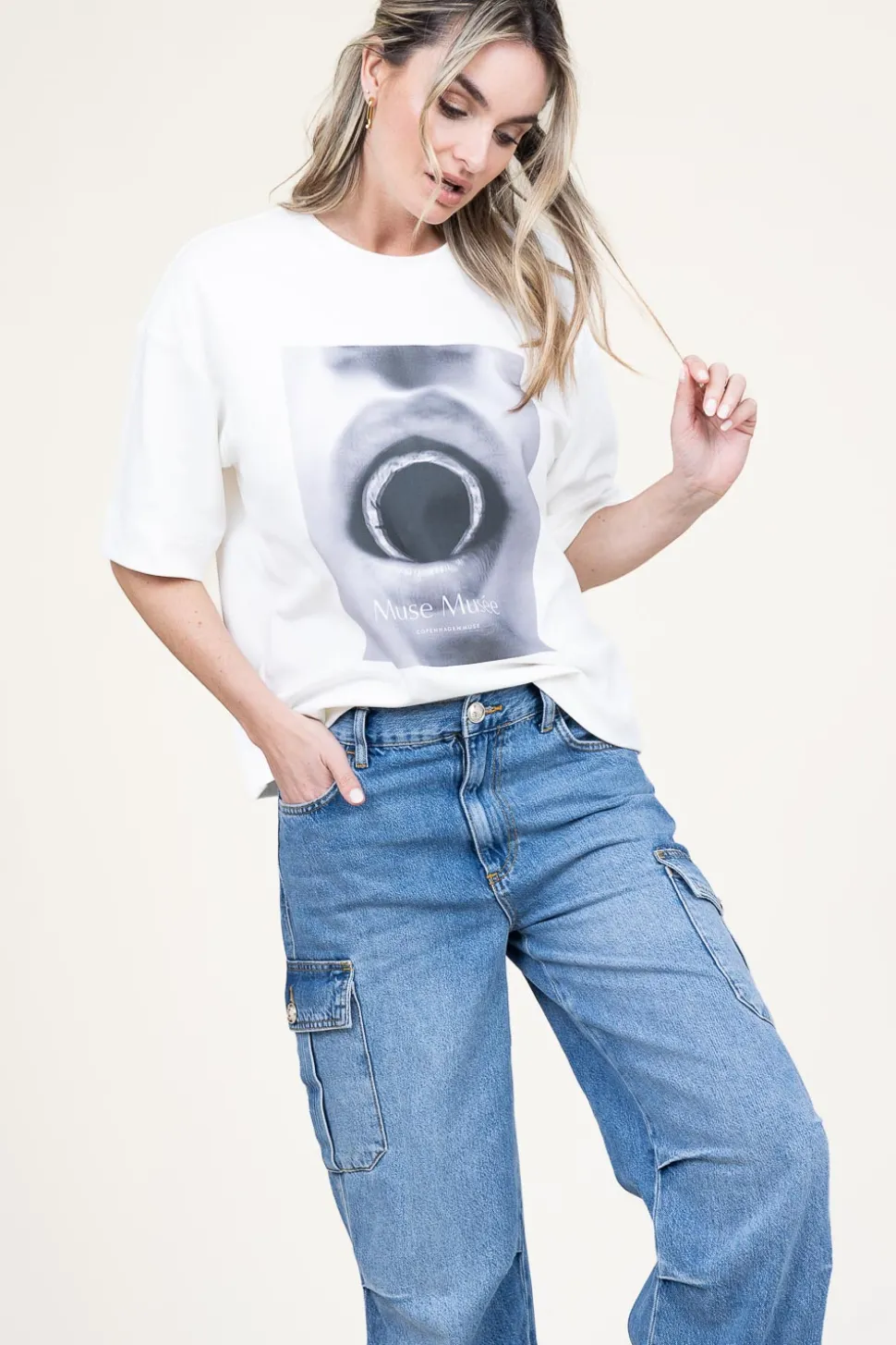 Boxy T-Shirt With Print Muse | Natural... | Copenhagen Muse | Little Soho