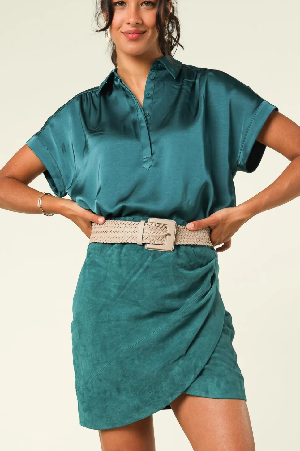Braided Leather Belt Hazel | Beige... | Dante 6 | Little Soho
