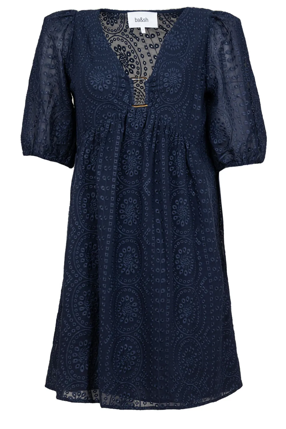 Broidery Dress With Deep V-Neck Brancia | Blue... | Ba&Sh | Little Soho