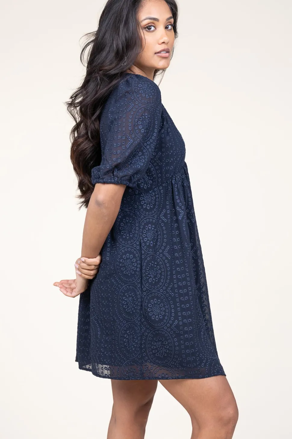 Broidery Dress With Deep V-Neck Brancia | Blue... | Ba&Sh | Little Soho