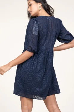 Broidery Dress With Deep V-Neck Brancia | Blue... | Ba&Sh | Little Soho