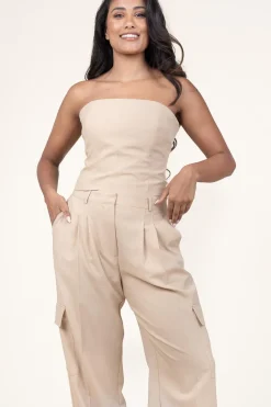 Bustier Top With Zipper Cosima | Beige... | Herskind | Little Soho