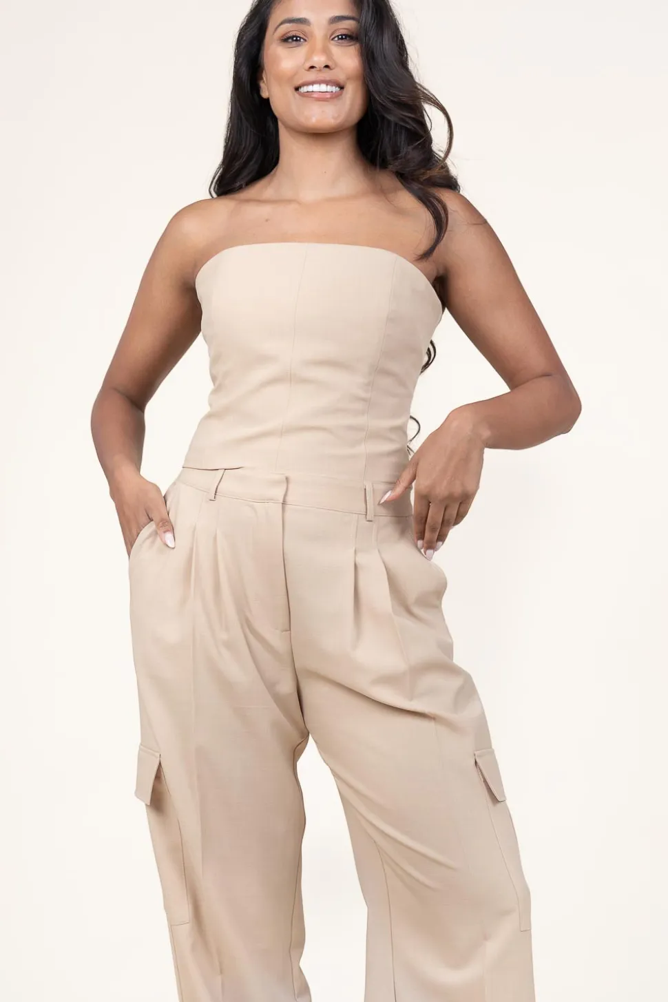 Bustier Top With Zipper Cosima | Beige... | Herskind | Little Soho